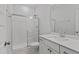 Stylish bathroom with glass-enclosed shower and modern vanity at 35 Accord Dr, Youngsville, NC 27596