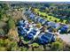 Aerial shot featuring well-kept homes with lush lawns and mature trees, bordering a beautifully maintained golf course at 1509 Heritage Reserve Ct, Wake Forest, NC 27587