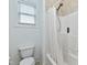 Bright bathroom features a shower and toilet with modern finishes at 1509 Heritage Reserve Ct, Wake Forest, NC 27587