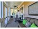 Cozy screened porch with scenic views, comfortable seating and plenty of natural light at 1509 Heritage Reserve Ct, Wake Forest, NC 27587