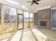 Bright screened-in porch featuring a brick fireplace and wood-paneled ceiling at 220 Big Bradley Dr, Wendell, NC 27591