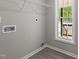 The laundry room has hookups for a washer and dryer and a window that allows natural light in at 200 Rawhide Dr, Louisburg, NC 27549