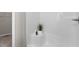 Modern white shower with a neutral color scheme and a plant that adds color to the space at 200 Rawhide Dr, Louisburg, NC 27549