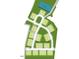 Community map showing home placements, green spaces, and water quality pond at 909 Montague Ave, Durham, NC 27703