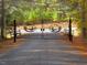 A decorative private entrance gate surrounded by lush green foliage and trees at 3214 Tump Wilkins Rd, Stem, NC 27581