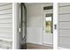 Modern front entrance with black and white door at 8816 Melvin St # 15, Willow Springs, NC 27592