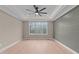 Spacious bedroom featuring wood floors and a ceiling fan at 55 Basil Ct, Franklinton, NC 27525