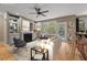 Living room with fireplace, built-ins and hardwood floors at 5600 Thornburg Dr, Wake Forest, NC 27587