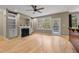 Living room with fireplace, built-ins and hardwood floors at 5600 Thornburg Dr, Wake Forest, NC 27587