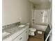 Bathroom boasts a double vanity, shower, and bathtub at 6648 Sheriff Watson Rd, Sanford, NC 27332