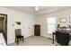 Home office with natural lighting, carpet flooring, closet space, and ceiling fan at 3540 Chelsea Dr, Rocky Mount, NC 27803