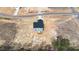 Overhead view of new two-story home with light blue siding in new community at 9133 Phoenix Ct, Middlesex, NC 27557
