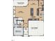 Detailed first-floor plan featuring a Gathering room, kitchen, bedroom, patio, and two-car garage at 1901 Old Bramble Ln # 3, Fuquay Varina, NC 27526