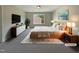 Comfortable main bedroom featuring a cozy rug, bedside lamps, and stylish decor at 6 Heatherford Ct, Durham, NC 27704