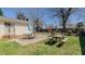 Backyard with patio, table, chairs, play set, and picnic table on a well-maintained lawn at 2434 Orice St, Burlington, NC 27215