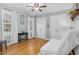 Bedroom with hardwood floors, double closets, and a charming window seat at 4027 Green Forest Ct, Rocky Mount, NC 27804