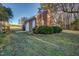 Brick detached garage with single door and landscaping at 4027 Green Forest Ct, Rocky Mount, NC 27804