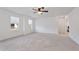 Spacious bedroom with neutral carpet, ceiling fan and plenty of natural light at 46 Two Belles Ct, Angier, NC 27501