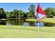 Golf course view with pond and flag at 137 Buckaroo Dr, Louisburg, NC 27549