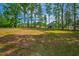 Spacious backyard with lush green grass, tall trees, and a home in the distance at 235 Sequoia Dr, Louisburg, NC 27549