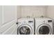 Convenient laundry room with washer and dryer hookups, and shelving at 8204 Yaxley Hall Dr, Raleigh, NC 27616
