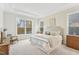 Bright and airy bedroom features tray ceilings, ample natural light and comfortable furnishings at 2021 Abbeyhill Dr # 66, Raleigh, NC 27610