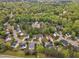 Aerial shot of a residential neighborhood with tree-lined streets and well-maintained homes at 3236 Forest Mill Cir, Raleigh, NC 27616