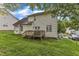 Backyard view of a multi-level deck and spacious yard at 3236 Forest Mill Cir, Raleigh, NC 27616