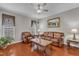 Cozy living room featuring a ceiling fan, and beautiful decor and furniture at 3236 Forest Mill Cir, Raleigh, NC 27616