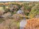 Aerial view of house and surrounding area at 135 Weatherbend, Pittsboro, NC 27312
