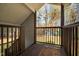 Wooden deck overlooking a wooded backyard at 135 Weatherbend, Pittsboro, NC 27312