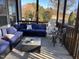 Cozy screened porch with comfortable seating area perfect for outdoor relaxation at 374 W Falcon Ct, Clayton, NC 27520