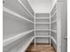 Walk-in pantry with multiple shelves for organized storage at 1721 Burnette Garden Path, Raleigh, NC 27612