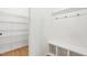 Mudroom featuring storage shelves, hooks, and bright lighting at 3301 Oakfields Rd # 2, New Hill, NC 27562