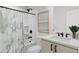 Clean bathroom with a shower/tub combo and modern vanity at 4043 Elk Creek Ln # 15, Raleigh, NC 27612