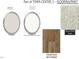 Image showcases flooring and paint samples for a home, featuring various colors and textures at 4043 Elk Creek Ln # 15, Raleigh, NC 27612