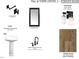 Image shows various design elements for a powder room, including sink, mirror, and flooring options at 4043 Elk Creek Ln # 15, Raleigh, NC 27612