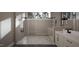 Modern bathroom featuring dual showerheads and a double vanity at 60 Chestnut Oak Dr, Youngsville, NC 27596