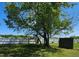 View of backyard with full white fence and large shade tree at 113 S Friars Chase Ln, Fuquay Varina, NC 27526