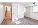 Basement bedroom featuring hardwood floors and natural light at 2804 Edgewood Ave, Burlington, NC 27215