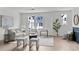 Bright living room with modern furniture, a cozy fireplace, and large windows offering natural light at 6420 Tanner Oak Ln, Raleigh, NC 27613