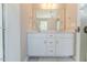 The bathroom includes a double sink vanity, contemporary fixtures, and a glass-enclosed shower at 806 Roberts Rd, Sanford, NC 27332