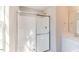 Modern bathroom featuring a glass-enclosed shower, vanity with sink, and contemporary fixtures at 806 Roberts Rd, Sanford, NC 27332