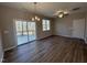 Bright dining room with hardwood floors and sliding glass doors to deck at 826 Roberts Rd, Sanford, NC 27332