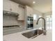 Modern kitchen featuring stainless steel appliances, granite counters, and white cabinetry at 8305 Cannon Grove Dr, Willow Springs, NC 27592