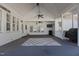 Screened porch with ceiling fan and view of backyard at 319 Fox Hollow Dr, Clayton, NC 27527
