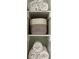Organized storage closet with shelves, and neatly arranged towels at 120 Mosaic Blvd # 307, Pittsboro, NC 27312