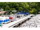 Boat dock showcasing multiple pontoon boats, providing easy access to lake adventures at 129 Mayan Dr, Louisburg, NC 27549