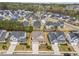 Aerial view of neighborhood showcasing neat rows of homes at 316 Spruce Pine Trl, Knightdale, NC 27545