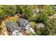 An aerial view shows several modern homes surrounded by lush greenery, creating a serene neighborhood setting at 339 1/2 Mulberry St, Raleigh, NC 27604